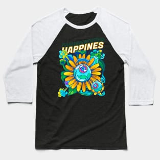 Happines Eyes and Sunflower Baseball T-Shirt